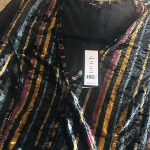 Romeo & Juliet Couture Velvet Chiffon Maxi Dress M - Picture 3 of 5